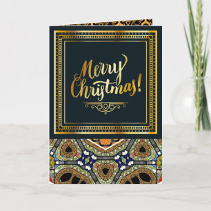 Carte de Noël Motif Black and Gold personnalisable