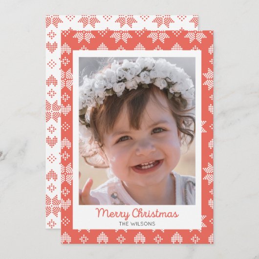 Carte de Noël Motif de Sweat Rouge (Devant / Derrière)