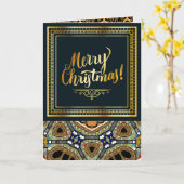 Carte de Noël Motif inspirée par l'ethnie (Fleur jaune)