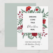 Carte de Noël motivationnelle verte rouge (Devant / Derrière)