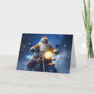 Carte de Noël Motorcycle Santa