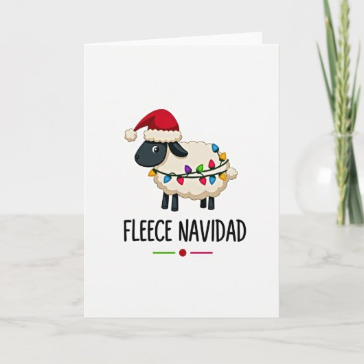 Carte de Noël mouton Funny Fleece Navidad (Devant)