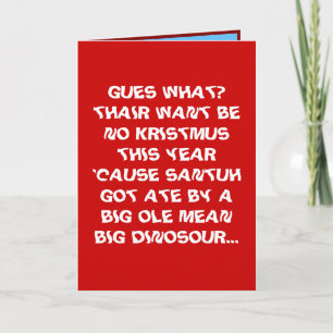 Carte de Noël moyenne drôle de soeur ou de frère