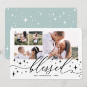 Carte de noël multi photo bienheureuse (Devant / Derrière)