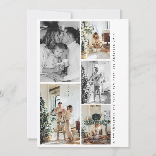 Carte de Noël Multi Photo | Minimaliste (Devant)