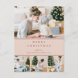 Carte de Noël multi-photo Modern Blush