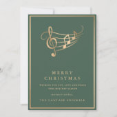Carte de Noël Musicale Élégante avec Notes de Musi (Devant)