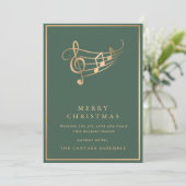 Carte de Noël Musicale Élégante avec Notes de Musi (Debout devant)