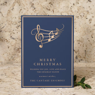 Carte de Noël musicale élégante avec notes de musi