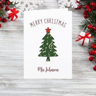 Carte de Noël musicale pour professeur de clarinet