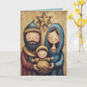 Carte de Noël Nativité (Fleur jaune)