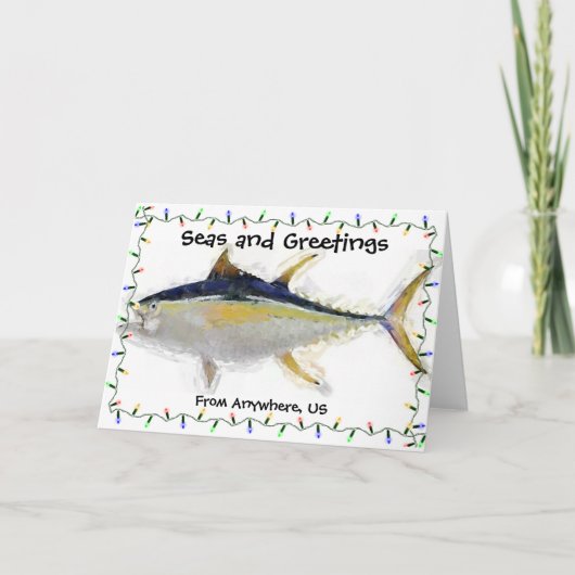 Carte de Noël Nautique Yellowfin Tuna (Devant)