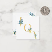 Carte de Noël Navy Blue élégante chic "Joie" perso (Devant/Arrière en situation)