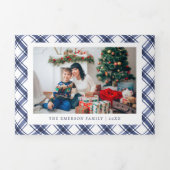 Carte de Noël Navy pliable en trois volets (Page de couverture)