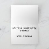 CARTE DE NOËL - Ne sortez pas Christ de Christma (Intérieur)