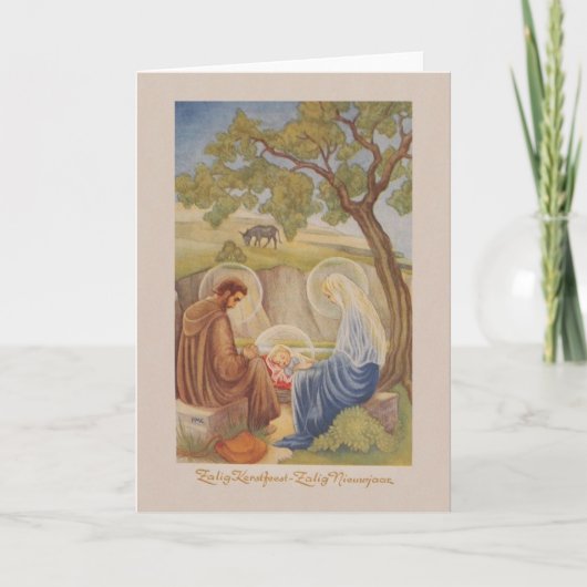 Carte de Noël néerlandais vintage et de nouvelle (Devant)