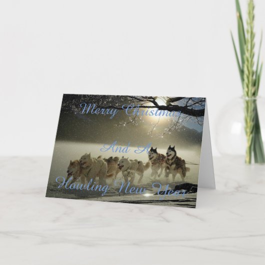 Carte de Noël neigeuse de chien (Devant)