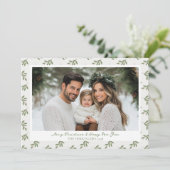 Carte de Noël Neutral Holly Berries (Debout devant)