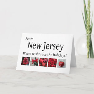 Carte de Noël New Jersey avec ornements