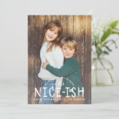 Carte de Noël Nice ou Nice drôle pour enfants (Debout devant)