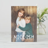 Carte de Noël Nice ou Nice drôle pour enfants (Debout devant)