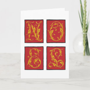Carte de Noël NOEL en blanc