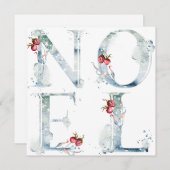 Carte de Noël Noel Watercolor Berries (Devant / Derrière)