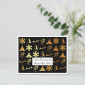 Carte de noël noir et or de luxe (Debout devant)