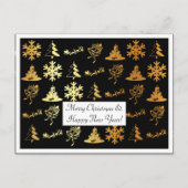 Carte de noël noir et or de luxe (Devant)