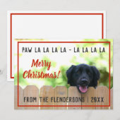 Carte de Noël noire de chien de laboratoire (Devant / Derrière)
