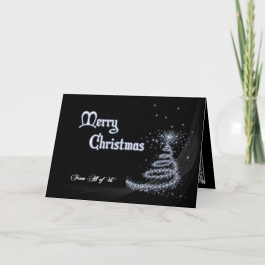 Carte de Noël noire et blanche de nous tous (Devant)