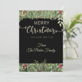 Carte de Noël noire simple et élégante (Debout devant)