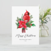 Carte de Noël non-phographique avec un Cardinal (Debout devant)