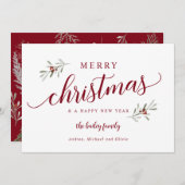 Carte de Noël non photo (Devant / Derrière)