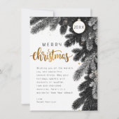 Carte de Noël non photo de la branche de pin rusti (Devant)