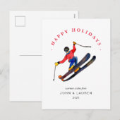 Carte de Noël non photo de ski (Devant / Derrière)