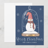 Carte de Noël non photo du Globe de neige lunaire (Devant / Derrière)