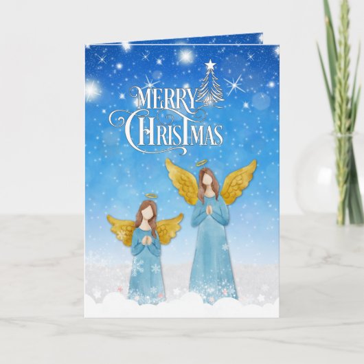 Carte de Noël Nuit d'Hiver Étoilée (Devant)