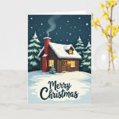 Carte de Noël Nuit Étoilée (Fleur jaune)