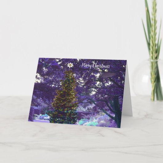 Carte de Noël nuit violette (Devant)