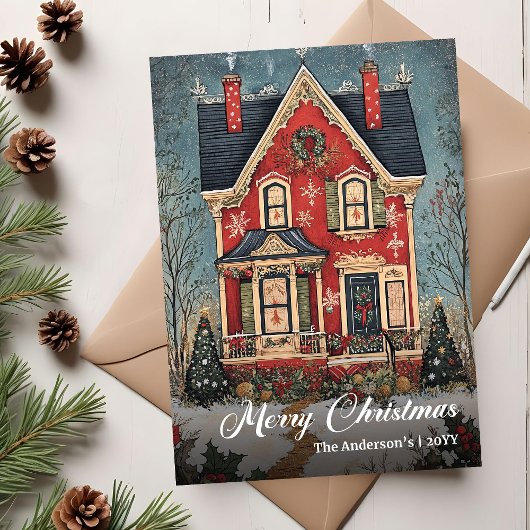 Carte de Noël numérique Maison Nostalgique