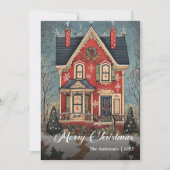 Carte de Noël numérique Maison Nostalgique (Devant)