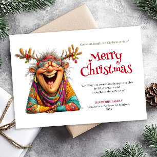 Carte de Noël numérique personnalisable Funny Lady