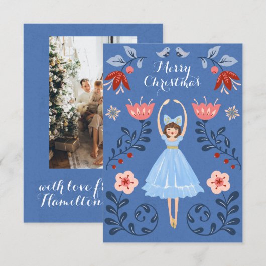 Carte de Noël Nutcracker Ballet Photo (Devant / Derrière)