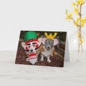 Carte de Noël Nutcracker Corgi (Fleur jaune)