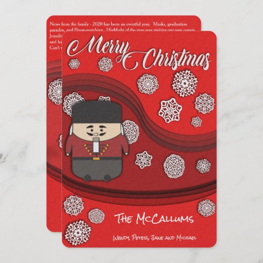 Carte de Noël Nutcracker et Snowflake (Devant / Derrière)