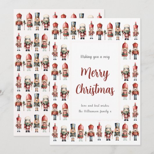 Carte de Noël Nutcracker traditionnelle (Devant / Derrière)