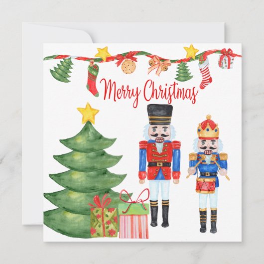 Carte de Noël Nutcracker Watercolor (Dos)