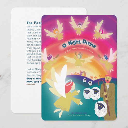 Carte de Noël Ô Nuit Divine (Devant / Derrière)