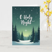 Carte de Noël Ô Nuit Sainte (Fleur jaune)